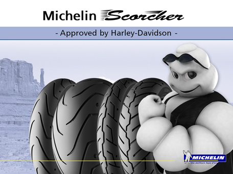 Michelin et Harley libéralisent leurs pneus Michelin Scorcher 31, 32, 11